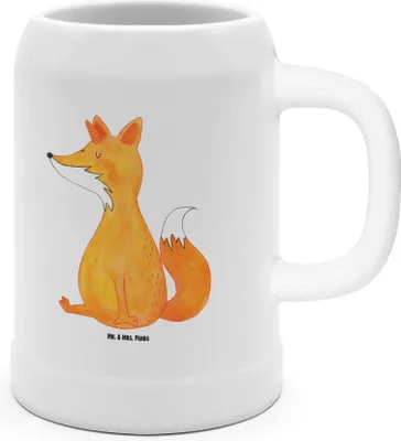 Produktbild von Mr. & Mrs. Panda Seidel Einhorn Fuchs - Weiß - Geschenk, Fuchshörnchen, Bier Humpen, Krug, Deko, Tonkrug, Steinkrug, Füchse, Einhörner, Unicorns