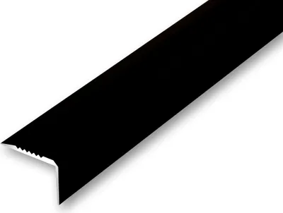 Produktbild von (19,14EUR/m) 40 x 28 x 1000 mm Treppenwinkel schwarz gebohrt inkl. Montageset Treppenkantenprofil Treppenkante grob gerieft, stabil und rutschhemmend