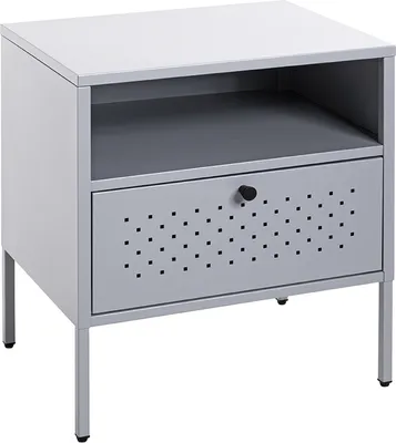 Produktbild von Nachtkonsole >52149< in grau, Metall - 45x50x35cm (BxHxT)