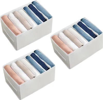 Produktbild von Kleiderorganisator - 3 Teile - Weiß/Weiß - Aufbewahrung für Hosen, T-Shirts, Hemden und Tops