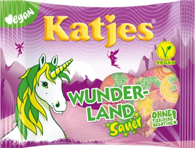 Produktbild von Katjes Wunderland Sauer gezuckerte und saure Fruchtgummi 200g