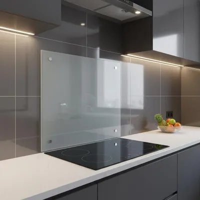 Produktbild von 6mm ESG Glasplatte Küchen Rückwand 70x60CM aus Milchglas Küche Fliesenspiegel