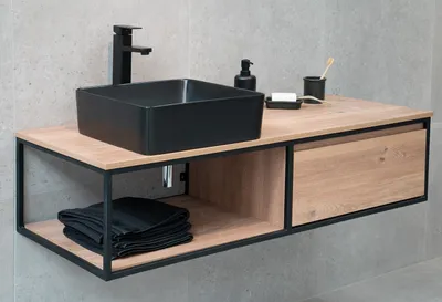Produktbild von Badmöbel Unterschrank REED-120 (eiche) ohne Waschtisch