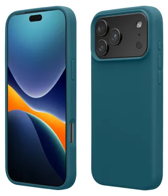 Produktbild von kwmobile Handyhülle für iPhone 17 Pro Max Hülle, für iPhone 17 Pro Max Case - Hülle Silikon - kabelloses Laden - Petrol matt