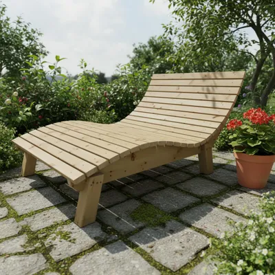 Produktbild von Gartenliege Relaxliege "Liege-Franzi" (Zirbe) Breite 120cm Einstiegshöhe 40cm mit Füßen