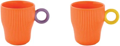 Imagen del producto de Juego de dos tazas de porcelana Twist & Match, color naranja