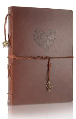 Image de Album photo en cuir vintage pour scrapbooking, avec 60 pages noires