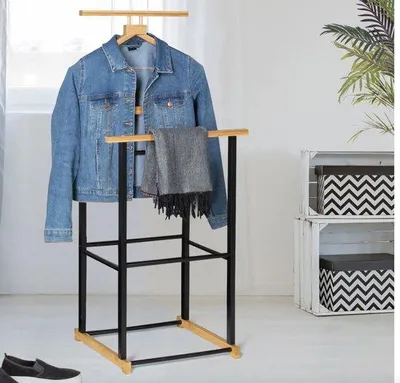 Image de Armoire à vêtements industrielle en bois aspect métal - haut de gamme - durable - moderne - pratique