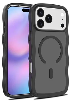 Obrázek produktu pro Pro Apple iPhone 17 Pro MagSafe Skin Feel Wave Texture Design Case Black