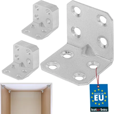 Immagine prodotto di KOTARBAU® Set di 25 connettori angolari 30 x 30 x 30 x 1,5 mm con perlina Angolo di costruzione in acciaio Fori di montaggio Connettori per mobili Zincato Connettori per legno per carichi pesanti Angolo di montaggio