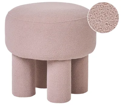 Obrázek produktu pro BELIANI Taburet béžový buklé čalounění čalouněné nohy ottoman puf moderní design doplňky do obývacího pokoje