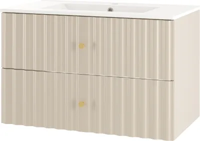 Produktbild von Waschtischunterschrank mit Waschbecken 80 cm breit in kaschmir AQUINO-140