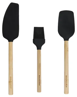 Produktbild von KitchenAid KQG654OHBBE Teigschaber 3-teiliges Bambus-Backset schwarz