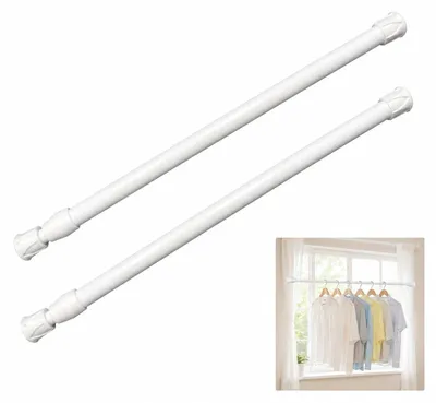Gordijnroede ohne Bohren, weiß, 40-70 cm, 2 Stück
