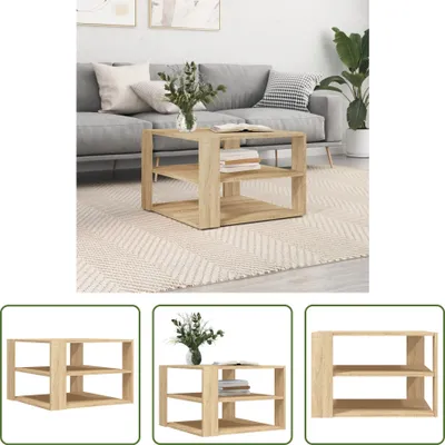 Produktbild von The Living Store Couchtisch Sonoma-Eiche 59,5x59,5x40 cm Holzwerkstoff