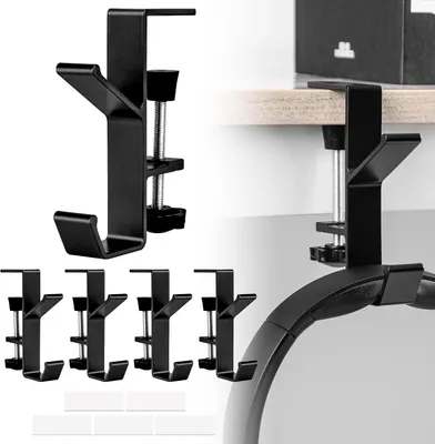Productafbeelding van Slingers voor mantel - Set van 5 - 2-in-1 haken zonder boren - Verstelbare zware schoorsteenhanger met dubbele haken