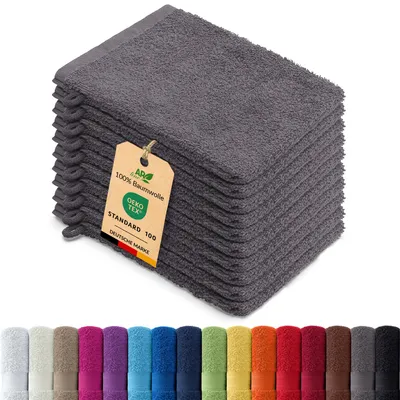 Produktbild von 10er-Set ARIZONA Handtuch-Serie von AR Line – 100% Baumwolle, 500 g/m², 10er-Set Waschhandschuhe 15x21 cm, Anthrazit-Grau