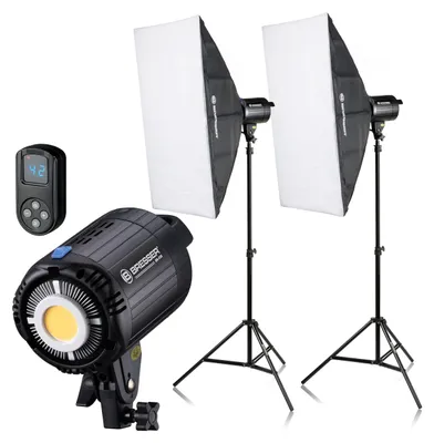 Produktbild von Bresser BR 60S COB LED Tageslicht Set 2 x 60 W mit Softboxen 60 x 90 cm