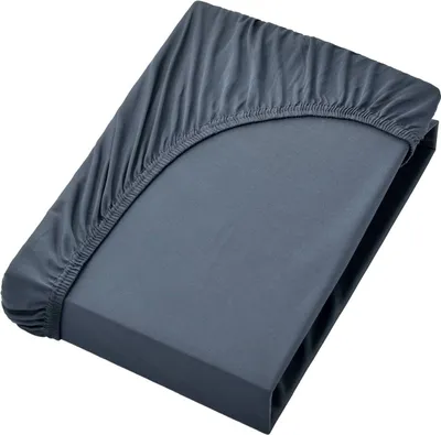 Produktbild von Jersey Spannbettlaken Spannbetttuch, 100% Baumwolle, 120x200cm, Anthrazit grau