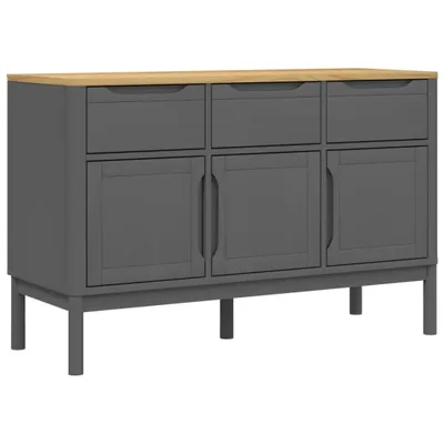 Produktbild von Sideboard FLORO Grau 114x43x74 cm Massivholz Kiefer