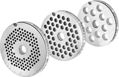 Produktbild von Lochscheibensatz für alle Fleischwolf Größen 5/2,0mm + 4,0mm und 8,0mm - kompatibel für Fleischwolf Jupiter - Bosch - Alexanderwerk von WolfCut