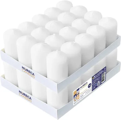 Zdjęcie produktu dla Świece dekoracyjne - Białe - Zestaw 40 sztuk - Średnica 4 cm x wysokość 7 cm