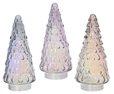 Zdjęcie produktu dla Decoris Statua choinka świąteczna szklana opalizująca 23 cm