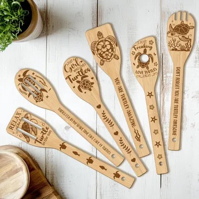 Produktbild von Holz-Set mit 6 Teilen für die Küche, mit Schildmotiven