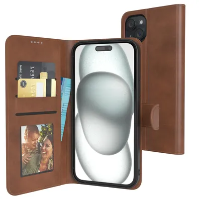 Produktbild von EAZY CASE Business Hülle für Apple iPhone 15 Plus klappbar, Premium Kunstleder Handyhülle mit Kartenfach
