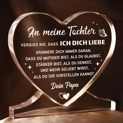 Image de Décoration en acrylique en forme de cœur, cadeau pour un père et sa fille, idéal pour la maison