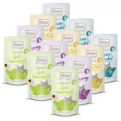 Produktbild von MjAMjAM – Premium Nassfutter für Katzen - Wellness Wohlfühlpaket Huhn, 12er Pack