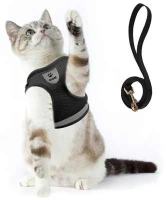 Produktbild von Katzengeschirr und Leine Set zum Spazierengehen Katze kleine Hunde Geschirr Weic