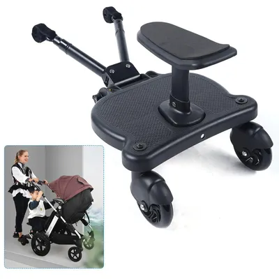 Produktbild von Universal Buggy Board Kinderwagen - Mit Sitz - Steh- und Mitfahrbrett für Geschwister - Belastbar bis 25 kg - Einfache Montage