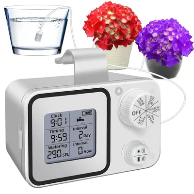Produktbild von Bewässerungssystem für 15 Topfpflanzen, ideal für Urlaubszeiten, mit einstellbarem Wasserfluss