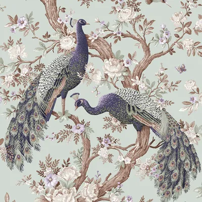 Produktbild von Vliestapete 113398 Laura Ashley Belvedere Pfau Grün