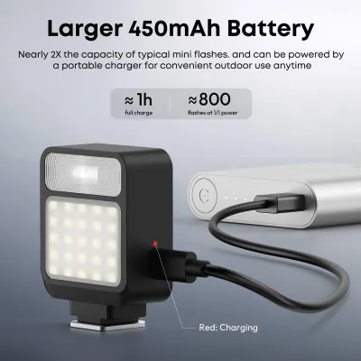 Obrázek produktu pro Fotoaparátový blesk GN8, 6500 ± 200 K, CRI 96+, s paticí pro digitální zrcadlovky a kompaktní fotoaparáty