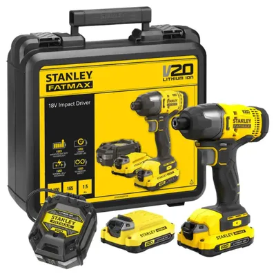 Produktbild von Stanley FATMAX SFMCF800C2K-QW, Schlagschrauber, Pistolengriff, Schwarz, Gelb, 2800 RPM, 3100 Nm, Akku