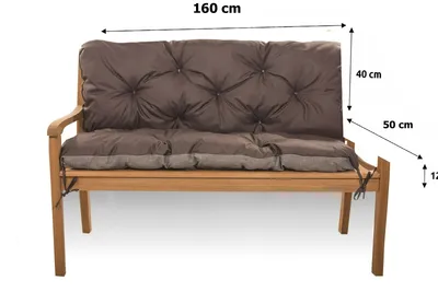 Obrázok produktu pre Vankúš pre záhradný lavicový 160x50x40cm hnedá | lavicové sedadlo | vankúše na záhradnú hojdaèku | Vodotesný vankúš na záhradnú lavièku