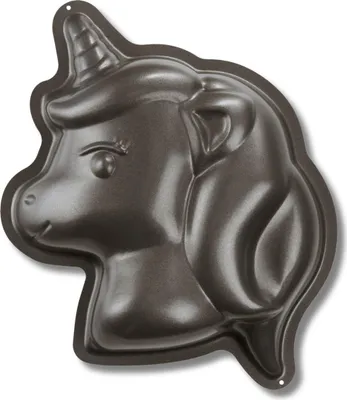 Produktbild von Motivbackform Einhorn 21 x 23 cm - Birkmann - grau, Kohlenstoffstahl, Antihaftbeschichtung, Einhorn Backform für Kindergeburtstag, Kuchenform