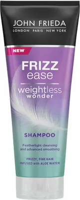 Obrázek produktu pro Dámský šampon proti krepatění vlasů / John Frieda / Weightless Wonder 250 ml, jemné a krepaté vlasy, s aloe vera, lehkým účinkem a hloubkovým čištěním.
