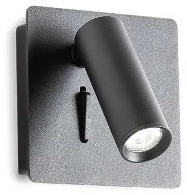 Obrázek produktu pro RedoGROUP 01-2340 TOMIX Nástěnný reflektor s vypínačem, LED, 3,2 W/182 lm, 3200 K, černý