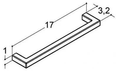Obrázok produktu pre Madlo Dansani, základňa, dĺžka 170 mm, rozstup otvorov 160 mm, zliatina zinku a horčíka, chróm, 1 ks.