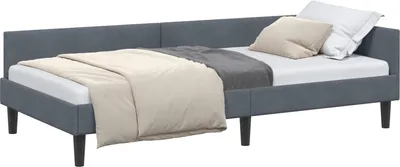 Obrázek produktu pro vidaXL Rohový rám postele s čelem tmavě šedý 90 cm x 200 cm sametový