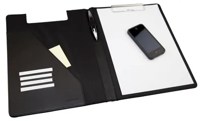 Immagine prodotto di Cartella per appunti Monolith A4 - cartella per scrittura - aspetto pelle - nero - corpo in Pelle finta - 320 mm altezza x 240 mm larghezza x 20 mm profondità