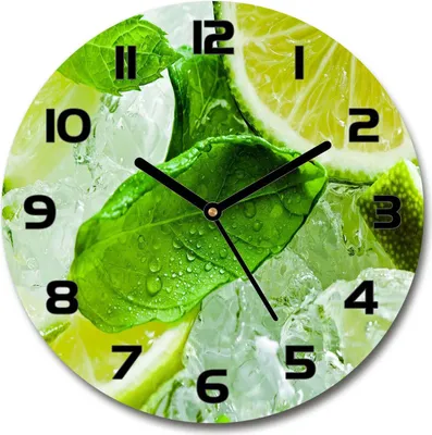 Produktbild von Wanduhr aus Glas 30fi Glasbild Glasuhr Gehärtetes Glas - schwarze-zeiger - Lime with ice