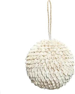 Image de Décoration suspendue coquillage blanc 12x12x12cm