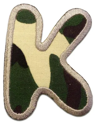 Produktbild von Buchstabe K - 6.4x4.9cm: Alphabet Buchstaben Einzeln Auswählbar - Aufnäher, Bügelbild, Aufbügler, Applikationen, Patches, Flicken, Zum Aufbügeln