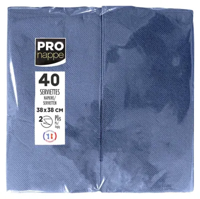 Image de PROnappe SV623910I PROnappe serviettes bleu marine 2 plis 38,0 x 38,0 cm, 40 pcs.