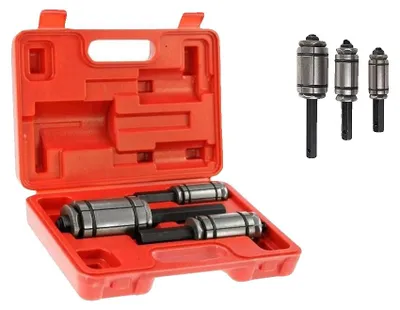 Immagine prodotto di Set di attrezzi per l'allargamento dei tubi di scarico, allargatore piccolo da 1-1/8" a 1-3/4", allargatore medio da 1-1/2" a 2-1/2", allargatore grande da 2-1/8" a 3-1/2", materiale in acciaio ad alto tenore di carbonio, nessuna funzione di tenuta