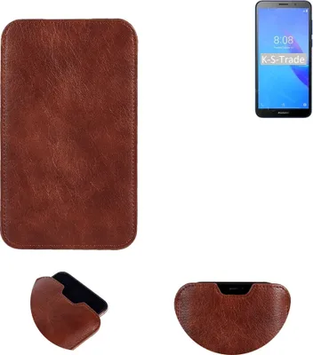 Produktbild von K-S-Trade Schutzhülle Handyhülle kompatibel mit Huawei Y5 Lite 2018 Handytasche Kunstleder Sleeve in braun